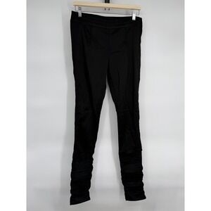 HM Black Ruched‎ Ankle Stacked Leggings Pants Womens Size 8 High Rise Slim Fit